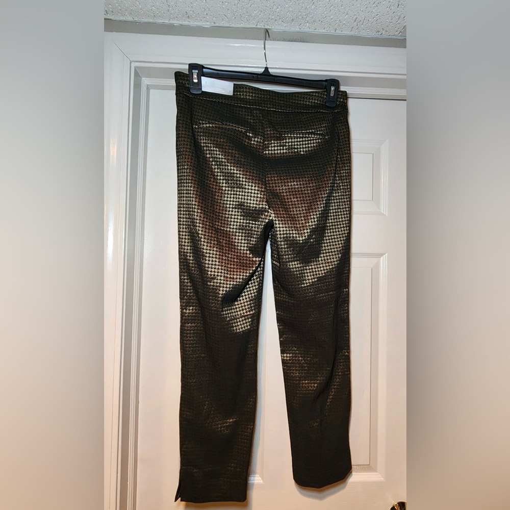 NWT Chico's So Slimming Brigitte Metallic Houndstooth Ankle Pants Tummy Control - Picture 2 of 7